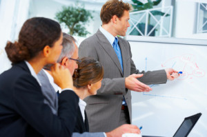 Young speaker at a meeting