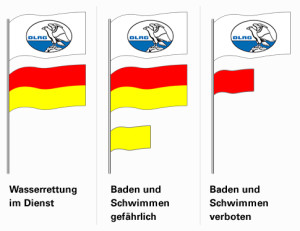 DLRG Beflaggung bei gefährlicher See