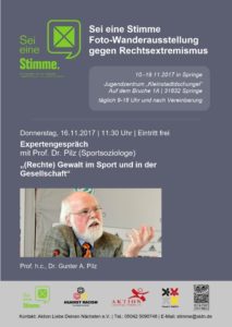 Expertengespräch zur „Sei eine Stimme“-Ausstellung mit Prof. Pilz